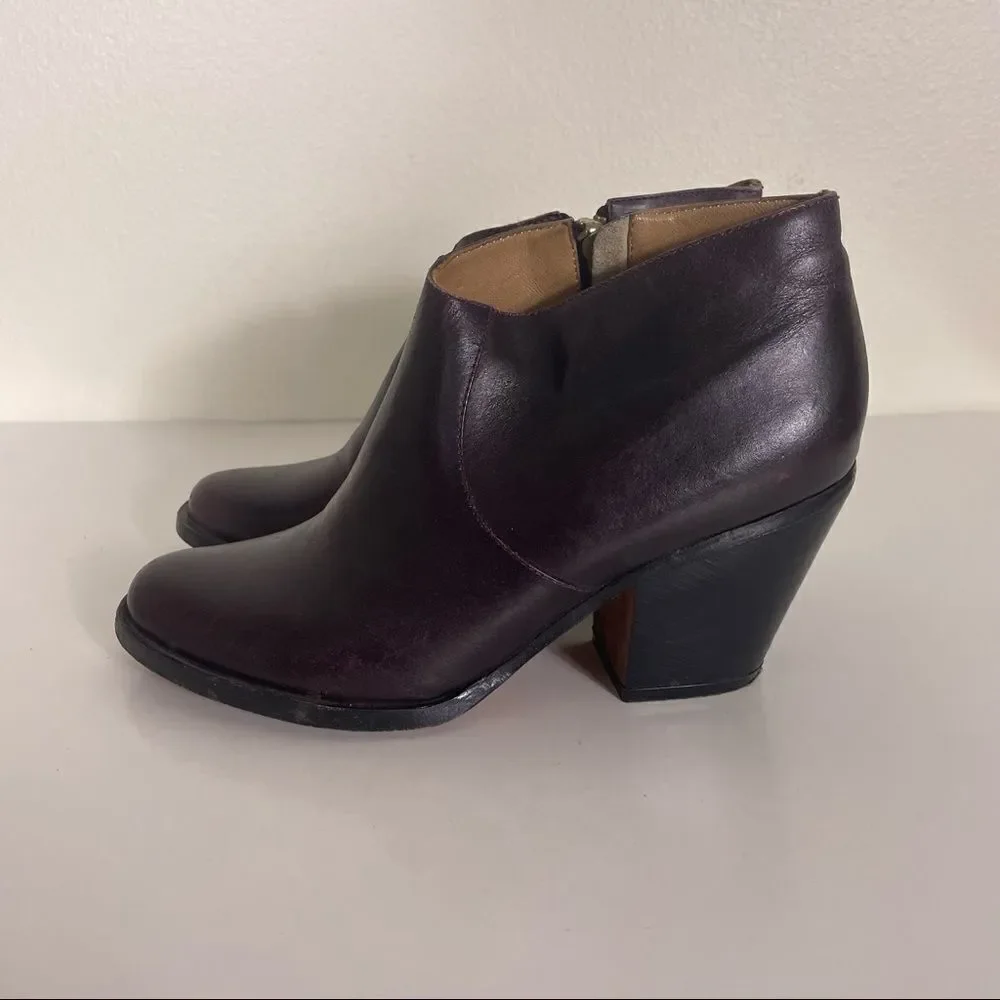 Fortress of Inca‎ Purple Leather Heeled Booties Women’s 6